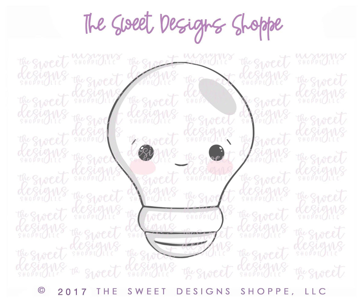 Cookie Cutters - Kawaii Idea V2- Cookie Cutter - The Sweet Designs Shoppe - TSDS - - ALL,back to school,bulb,Cookie Cutter,Grad,graduations,kawaii,light,lightbulb,Promocode,School,School / Graduation,school supplies,STL,v2