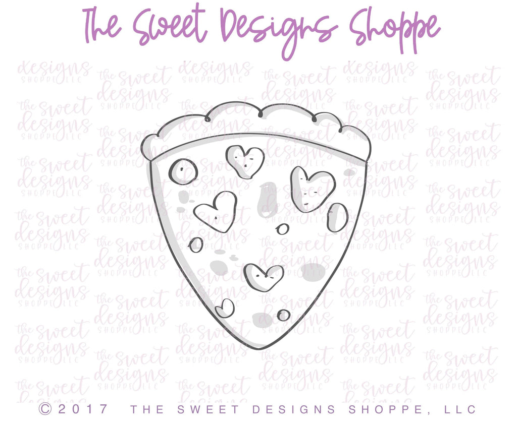 Cookie Cutters - Kawaii Pizza Slice v2- Cookie Cutter - Sweet Designs Shoppe - - ALL, Cookie Cutter, Food, Food and Beverage, Food beverages, Fruits and Vegetables, Pizza, Promocode, Pun, Valentines