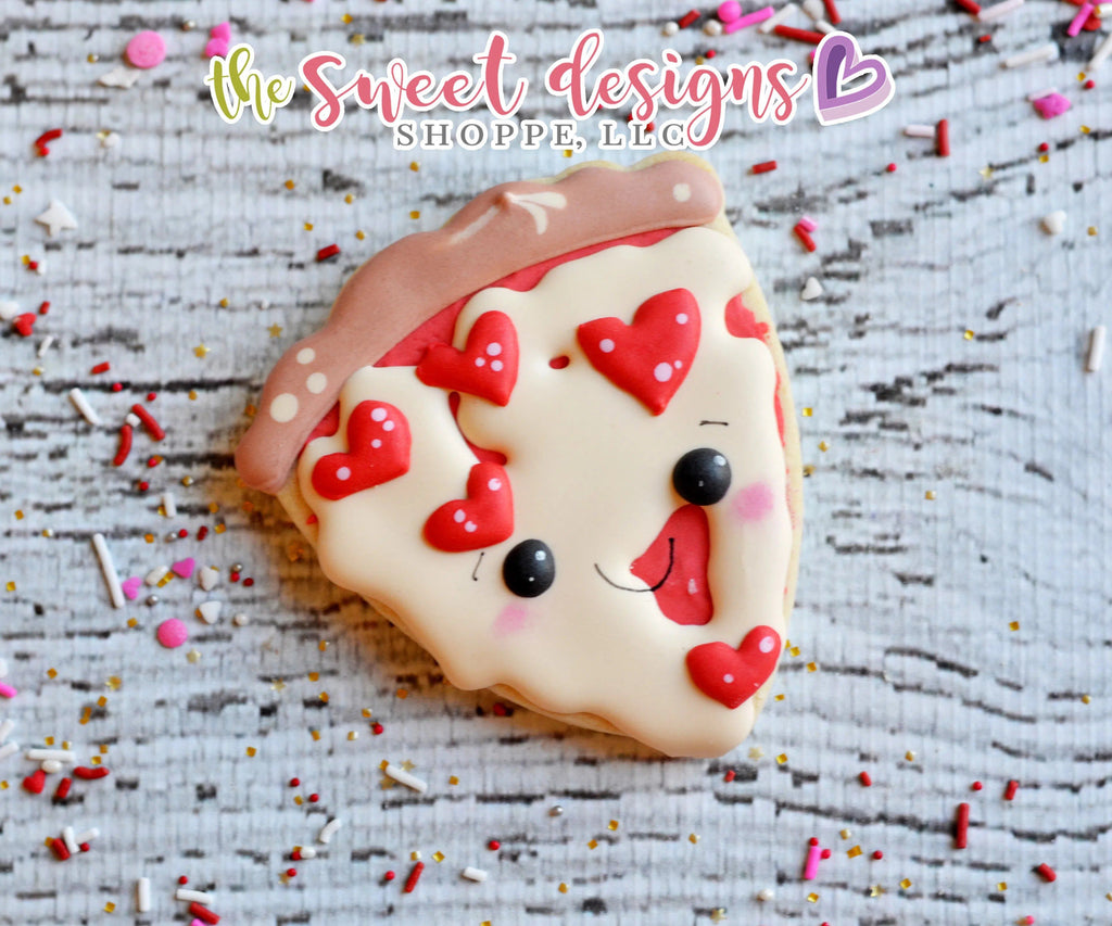 Cookie Cutters - Kawaii Pizza Slice v2- Cookie Cutter - The Sweet Designs Shoppe - - ALL, Cookie Cutter, Food, Food and Beverage, Food beverages, Fruits and Vegetables, Pizza, Promocode, Pun, Valentines