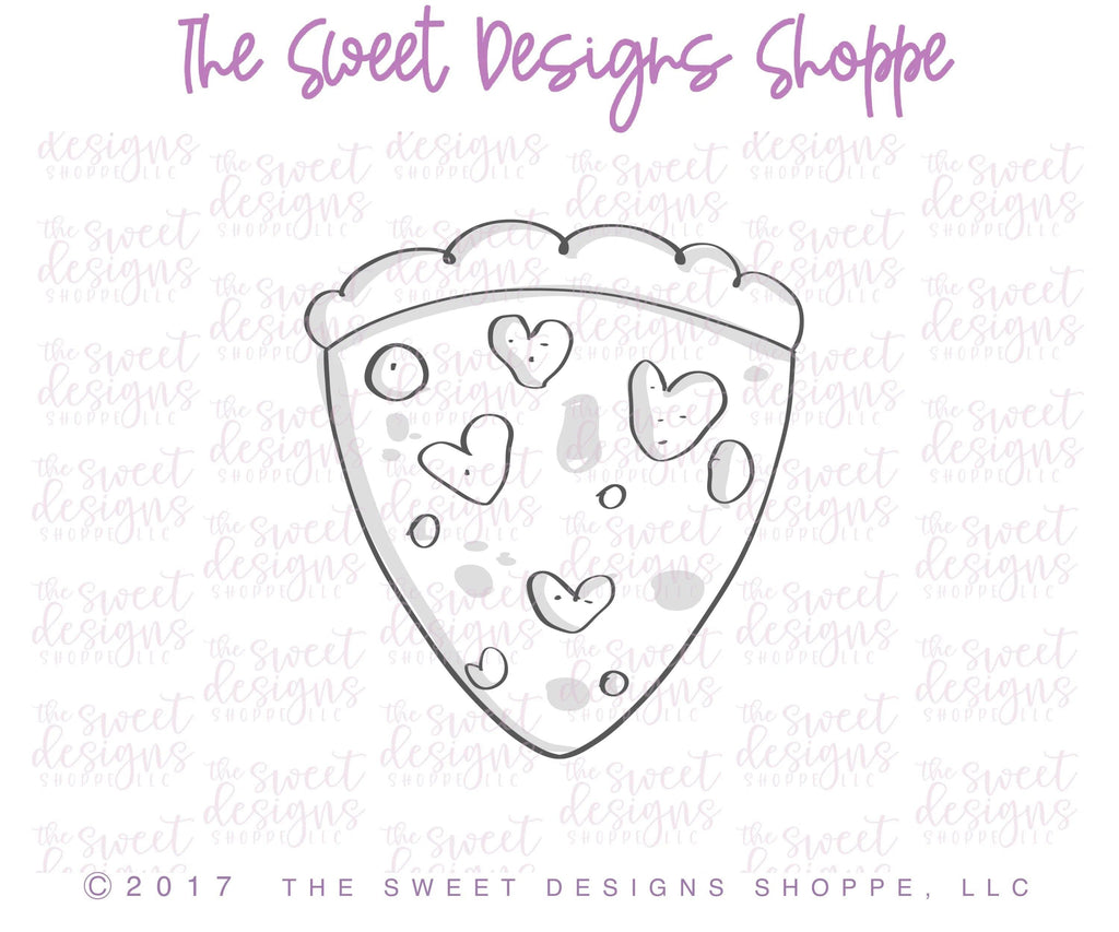 Cookie Cutters - Kawaii Pizza Slice v2- Cookie Cutter - The Sweet Designs Shoppe - - ALL, Cookie Cutter, Food, Food and Beverage, Food beverages, Fruits and Vegetables, Pizza, Promocode, Pun, Valentines