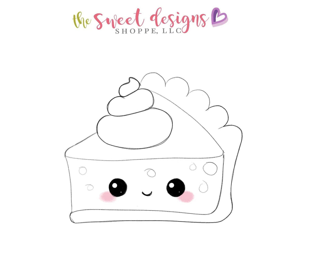Cookie Cutters - Kawaii Pumpkin Pie Slice v2- Cookie Cutter - The Sweet Designs Shoppe - TSDS - - ALL,Autumn,Cookie Cutter,Fall,Fall / Halloween,Fall / Thanksgiving,Food,Food & Beverages,Halloween,Pie,Promocode,Pumpkin,Pumpkin Spice,sweets,thanksgiving