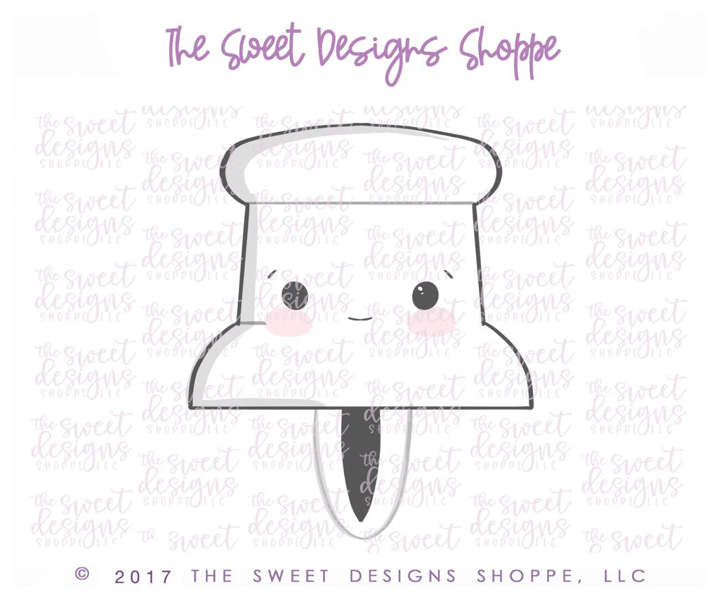 Cookie Cutters - Kawaii Push Pin V2 - Cookie Cutter - The Sweet Designs Shoppe - TSDS - - ALL,back to school,Cookie Cutter,Grad,graduations,kawaii,Promocode,School,School / Graduation,school supplies