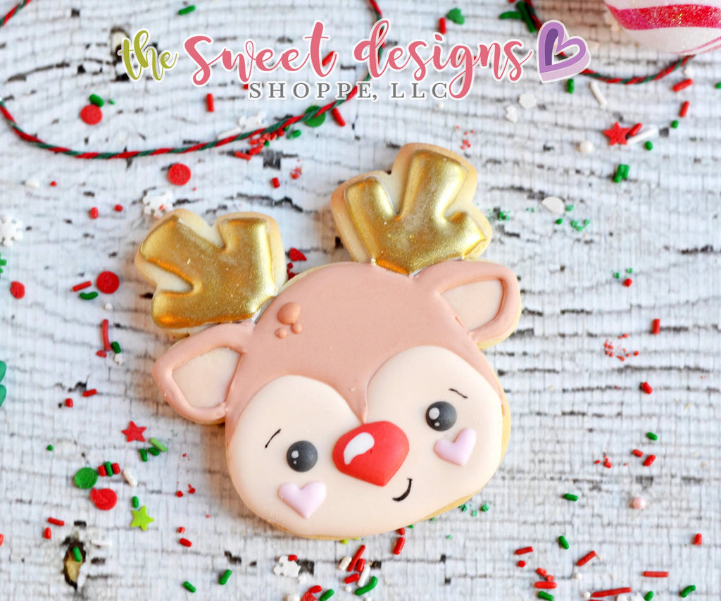Cookie Cutters - Kawaii Reindeer Face - Cookie Cutter - Sweet Designs Shoppe - - ALL, Animal, Christmas, Christmas / Winter, ChristmasTop15, Cookie Cutter, Decoration, Hipster, Promocode, Raindeer, Rudolph, Winter