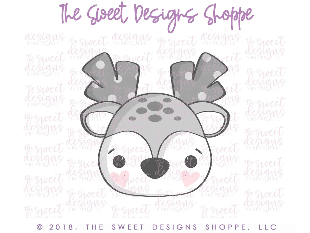 Cookie Cutters - Kawaii Reindeer Face - Cookie Cutter - The Sweet Designs Shoppe - - ALL, Animal, Christmas, Christmas / Winter, ChristmasTop15, Cookie Cutter, Decoration, Hipster, Promocode, Raindeer, Rudolph, Winter