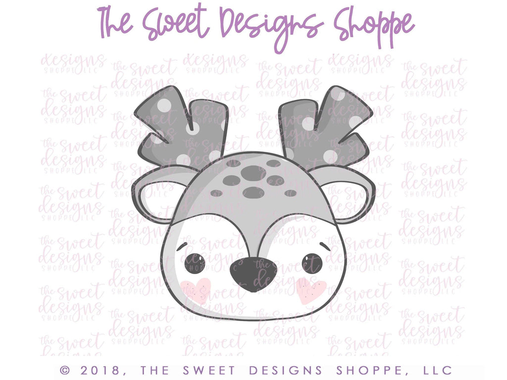 Cookie Cutters - Kawaii Reindeer Face - Cookie Cutter - The Sweet Designs Shoppe - TSDS - - ALL,Animal,Animals,Christmas,Christmas / Winter,ChristmasTop15,Cookie Cutter,Decoration,Hipster,Promocode,Raindeer,Rudolph,STL,Winter