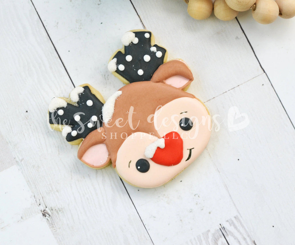 Cookie Cutters - Kawaii Reindeer Face - Cookie Cutter - The Sweet Designs Shoppe - TSDS - - ALL,Animal,Animals,Christmas,Christmas / Winter,ChristmasTop15,Cookie Cutter,Decoration,Hipster,Promocode,Raindeer,Rudolph,STL,Winter