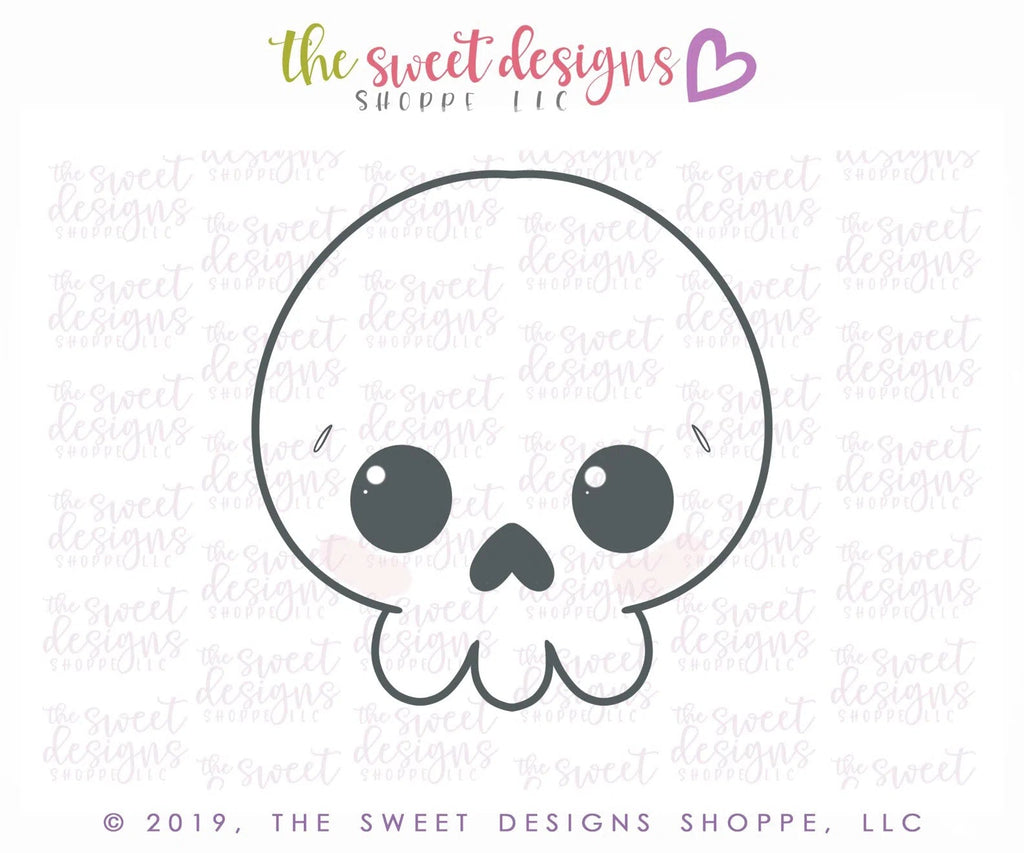 Cookie Cutters - Kawaii Skull - Cookie Cutter - Sweet Designs Shoppe - - ALL, Bow, cookie cutters, Customize, Day of the dead, Day of the Death, dia de los muertos, Dia de Muertos, Fall / Halloween, halloween, Mexico, Miscellaneous, monster, Promocode, Skull, Zombies