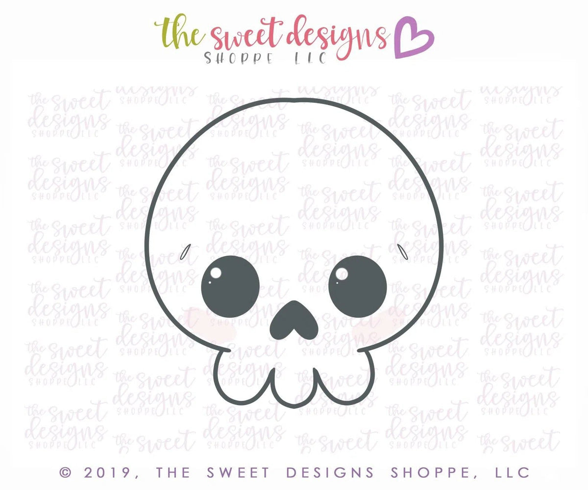 Cookie Cutters - Kawaii Skull - Cookie Cutter - The Sweet Designs Shoppe - TSDS - - ALL,Bow,Cookie Cutter,cookie cutters,Customize,Day of the dead,Day of the Death,dia de los muertos,Dia de Muertos,Fall / Halloween,halloween,Mexico,Miscellaneous,monster,Promocode,Skull,STL,Zombies
