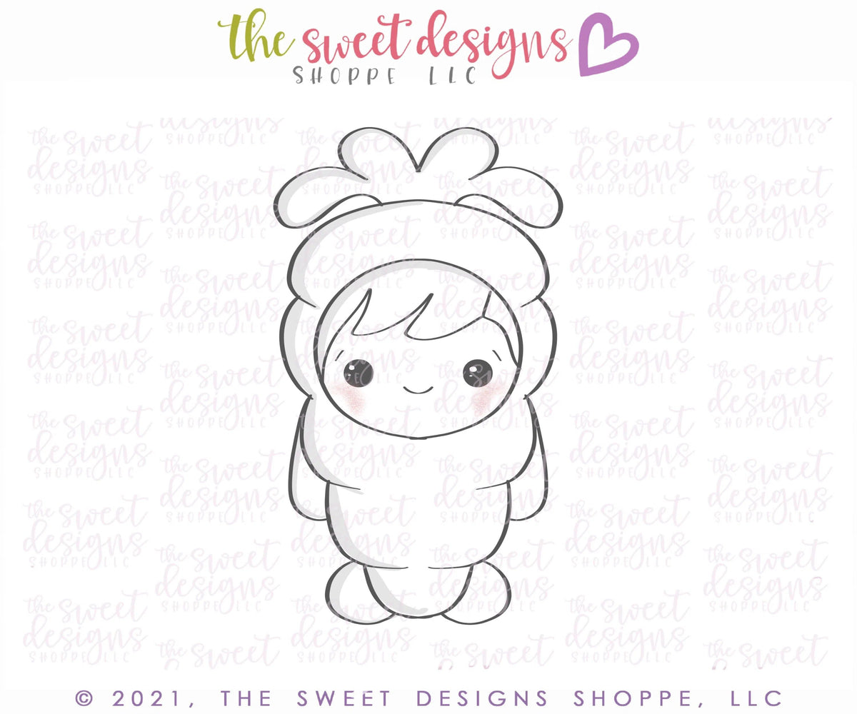 Cookie Cutters - Kid with Carrot Costume - Cookie Cutter - The Sweet Designs Shoppe - TSDS - - ALL,Animal,Animals,Animals and Insects,Cookie Cutter,Easter,Easter / Spring,Fall Halloween,halloween,Halloween / Fall / Thanksgiving,insect,Insects,Kids / Fantasy,Nature,Promocode,Spring,STL