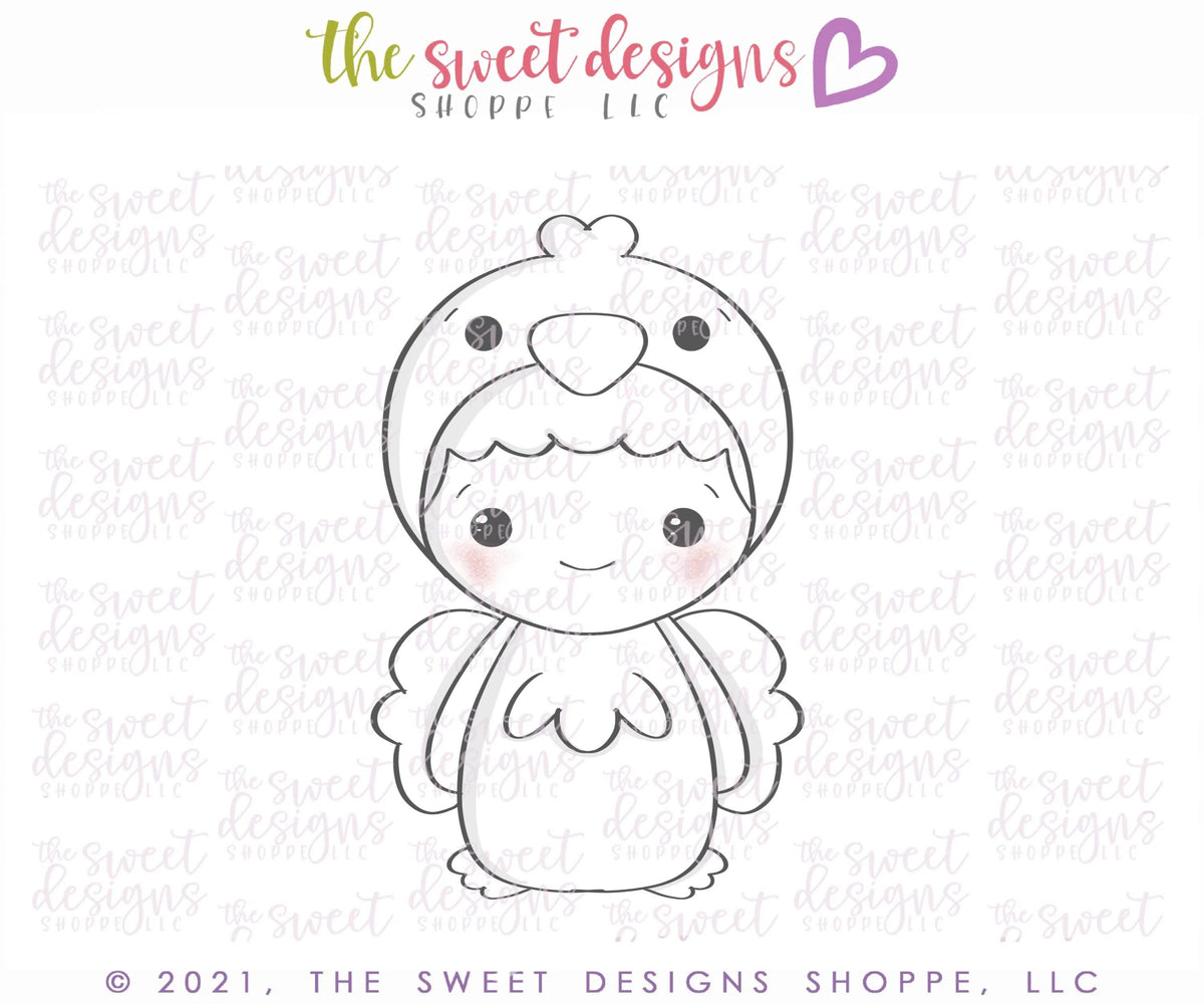 Cookie Cutters - Kid with Chick Costume - Cookie Cutter - The Sweet Designs Shoppe - TSDS - - ALL,Animal,Animals,Animals and Insects,Cookie Cutter,Easter,Easter / Spring,Fall Halloween,halloween,Halloween / Fall / Thanksgiving,insect,Insects,Kids / Fantasy,Nature,Promocode,Spring,STL,valentine,valentines