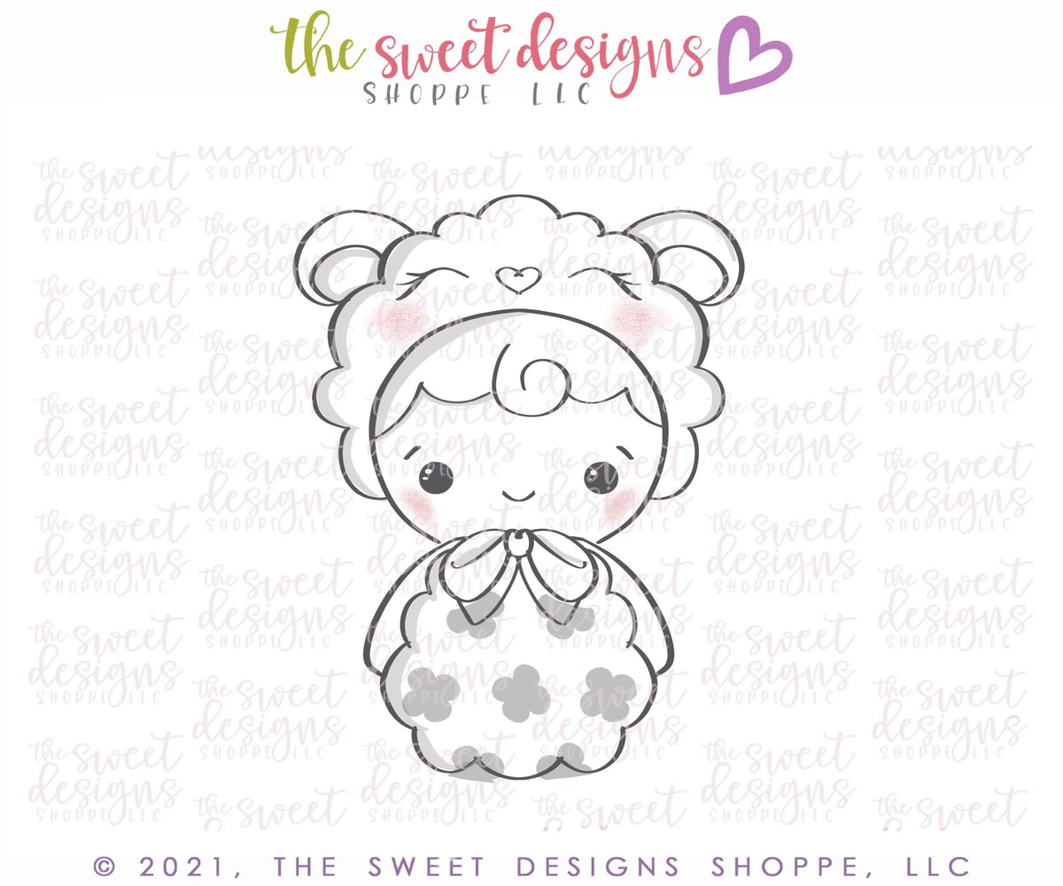 Cookie Cutters - Kid with Lamb Costume - Cookie Cutter - The Sweet Designs Shoppe - TSDS - - ALL,Animal,Animals,Animals and Insects,Cookie Cutter,Easter,Easter / Spring,Fall Halloween,halloween,Halloween / Fall / Thanksgiving,insect,Insects,Kids / Fantasy,Nature,Promocode,Spring,STL,valentine,Valentine's