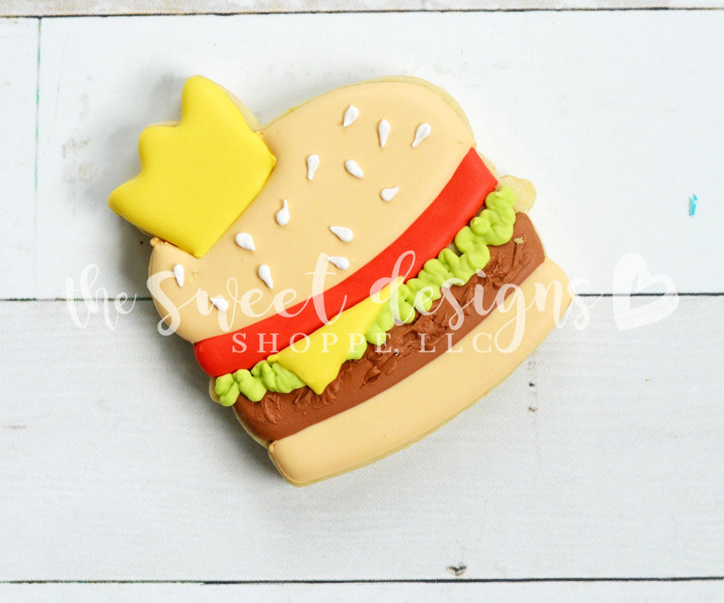 Cookie Cutters - King Kawaii Burger - Cookie Cutter - The Sweet Designs Shoppe - - 4th, 4th July, 4th of July, ALL, Cookie Cutter, cooking, dad, fan, Father, Fathers Day, Food, grandfather, hamburger, Hobbies, mother, Mothers Day, Patriotic, Promocode, USA