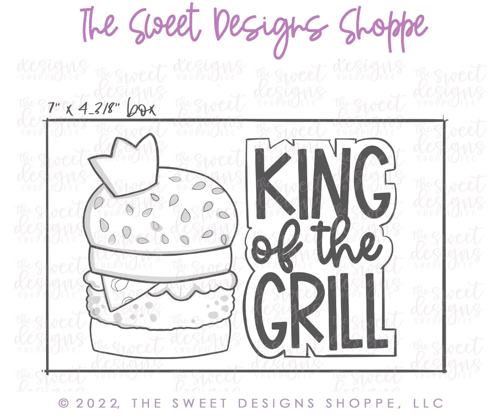 Cookie Cutters - King of the Grill Set - 2 Piece Set - Cookie Cutters - The Sweet Designs Shoppe - TSDS - - 4th,4th July,4th of July,ALL,Cookie Cutter,dad,Father,father's day,grandfather,Mini Set,Mini Sets,Patriotic,Promocode,regular sets,set,sets,USA