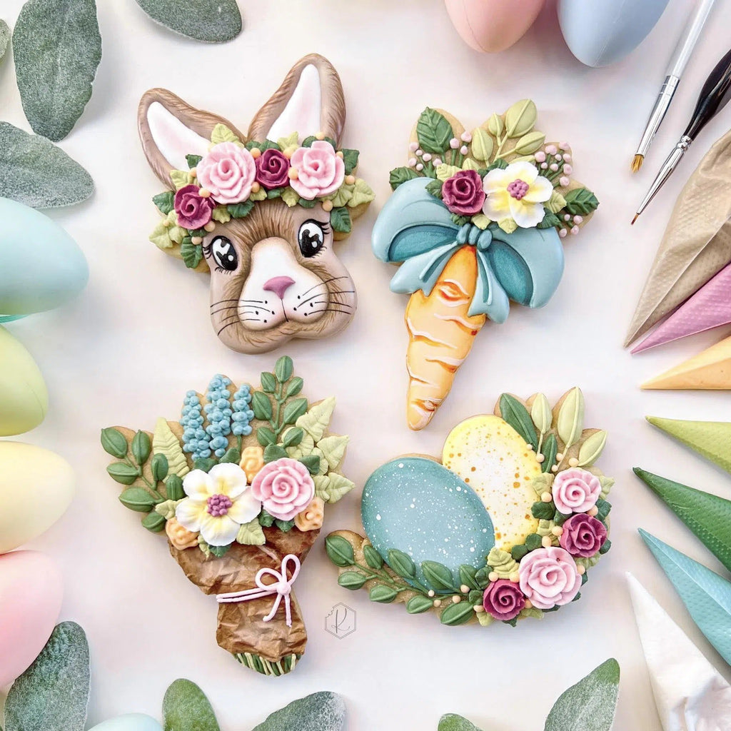 Cookie Cutters - Kirkie Kookies “Easter Florals” Intermediate Class Cookie Cutters Set - Set of 4 Cookie Cutters - Online Class not included. - The Sweet Designs Shoppe - TSDS - - ALL,Andi Kirkegaard,Animal,Animals,Animals and Insects,class,Cookie Cutter,Easter,Easter / Spring,Food,Food and Beverage,Food beverages,Kirkie,online,online class,Promocode,set,sets