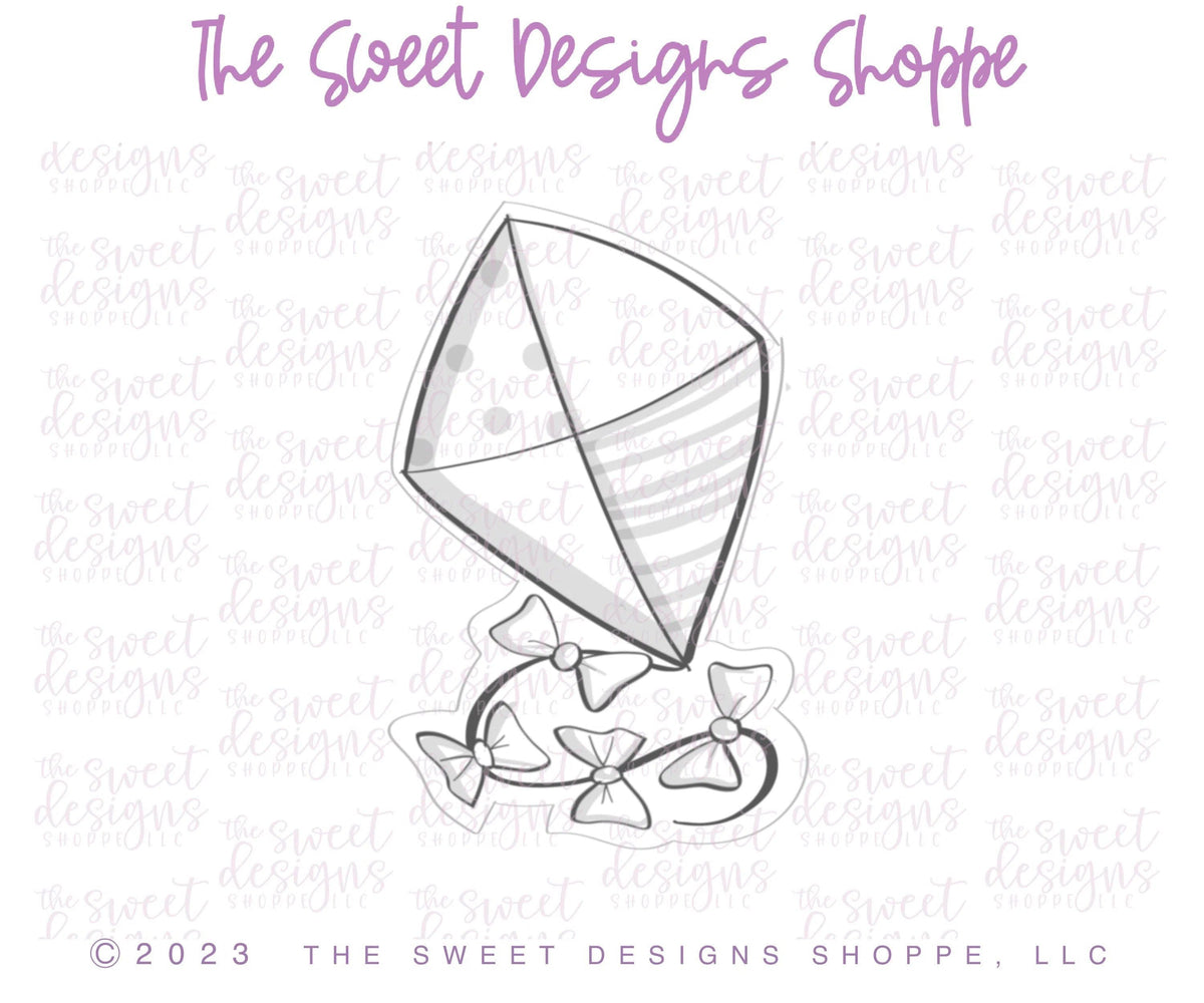 Cookie Cutters - Kite with Swirling Tail - Cookie Cutter - The Sweet Designs Shoppe - TSDS - - ALL,Baby / Kids,Birthday,Cookie Cutter,Easter,Easter / Spring,kids,Kids / Fantasy,Promocode,Spring,STL,Summer