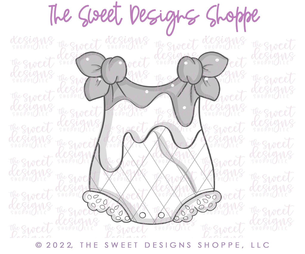 Cookie Cutters - Knotted Lace Baby Romper - Cookie Cutter - The Sweet Designs Shoppe - - ALL, Baby, Baby / Kids, Baby Bib, Baby Bottle, Baby Boy, baby girl, babyclothes, babyshower, Cookie Cutter, Lady Milk Stache, Lady MilkStache, LadyMilkStache, Onesie, Promocode