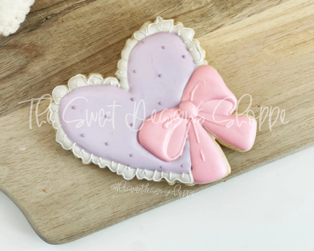 Cookie Cutters - Lacy Heart with Bow - Cookie Cutter - The Sweet Designs Shoppe - - ALL, Cookie Cutter, Holiday, love, Promocode, valentine, valentines, Wedding