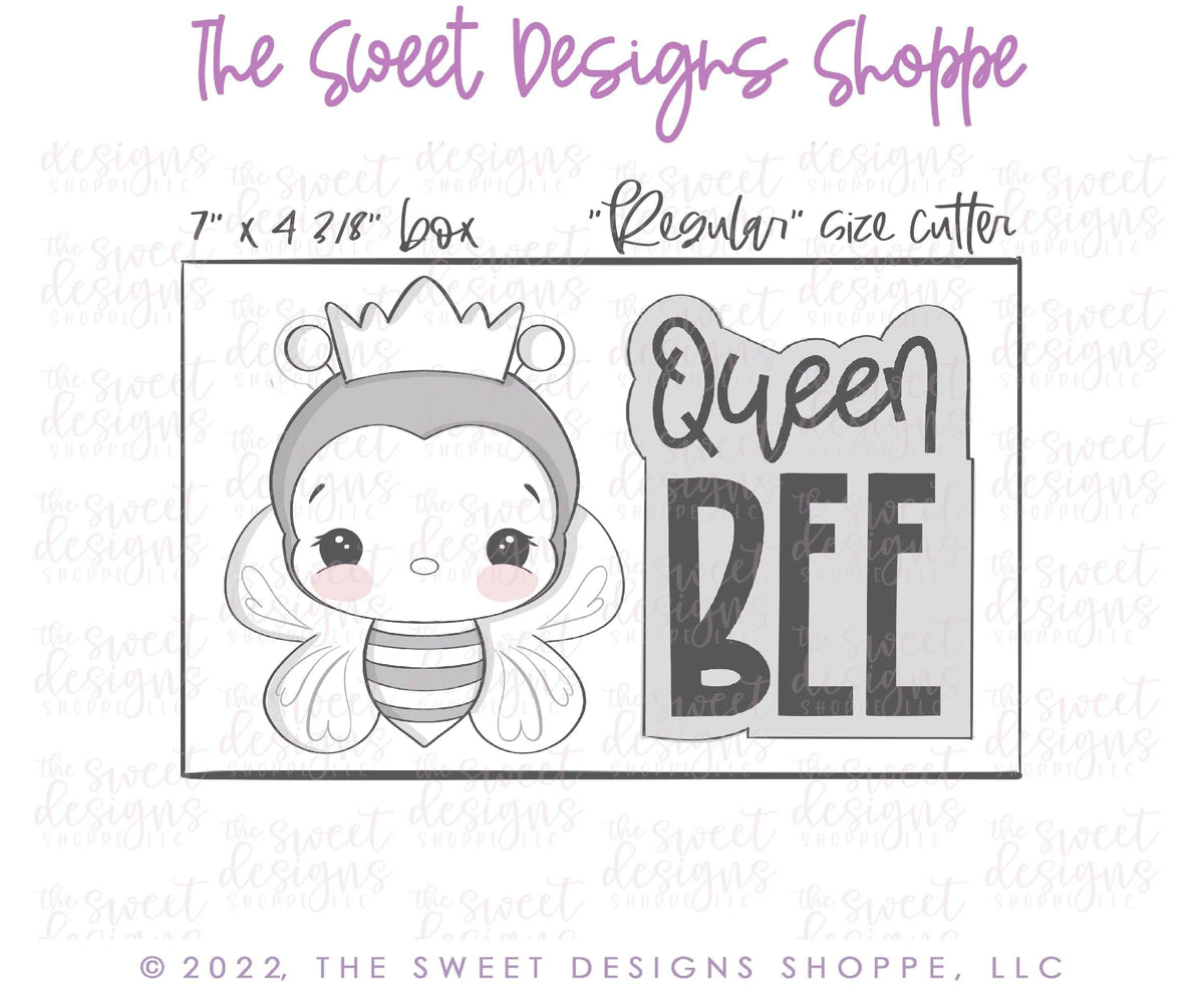 Cookie Cutters - Lady Milkstache Queen Bee and Plaque Set - 2 Piece Set - Cookie Cutters - The Sweet Designs Shoppe - TSDS - - ALL,Animal,animal plaque,Animals,Animals and Insects,Cookie Cutter,Lady Milk Stache,Lady MilkStache,LadyMilkStache,Mini Set,Mini Sets,MOM,mother,Mothers Day,Promocode,regular sets,set,sets
