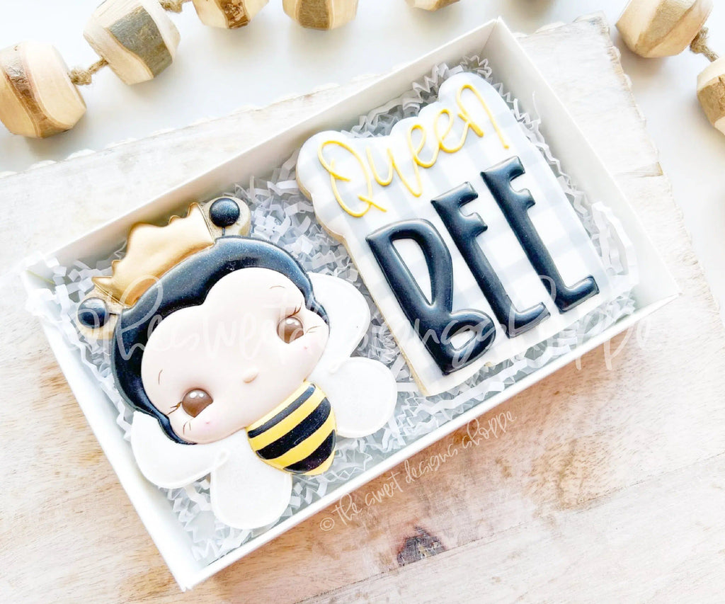 Cookie Cutters - Lady Milkstache Queen Bee and Plaque Set - 2 Piece Set - Cookie Cutters - The Sweet Designs Shoppe - TSDS - - ALL,Animal,animal plaque,Animals,Animals and Insects,Cookie Cutter,Lady Milk Stache,Lady MilkStache,LadyMilkStache,Mini Set,Mini Sets,MOM,mother,Mothers Day,Promocode,regular sets,set,sets