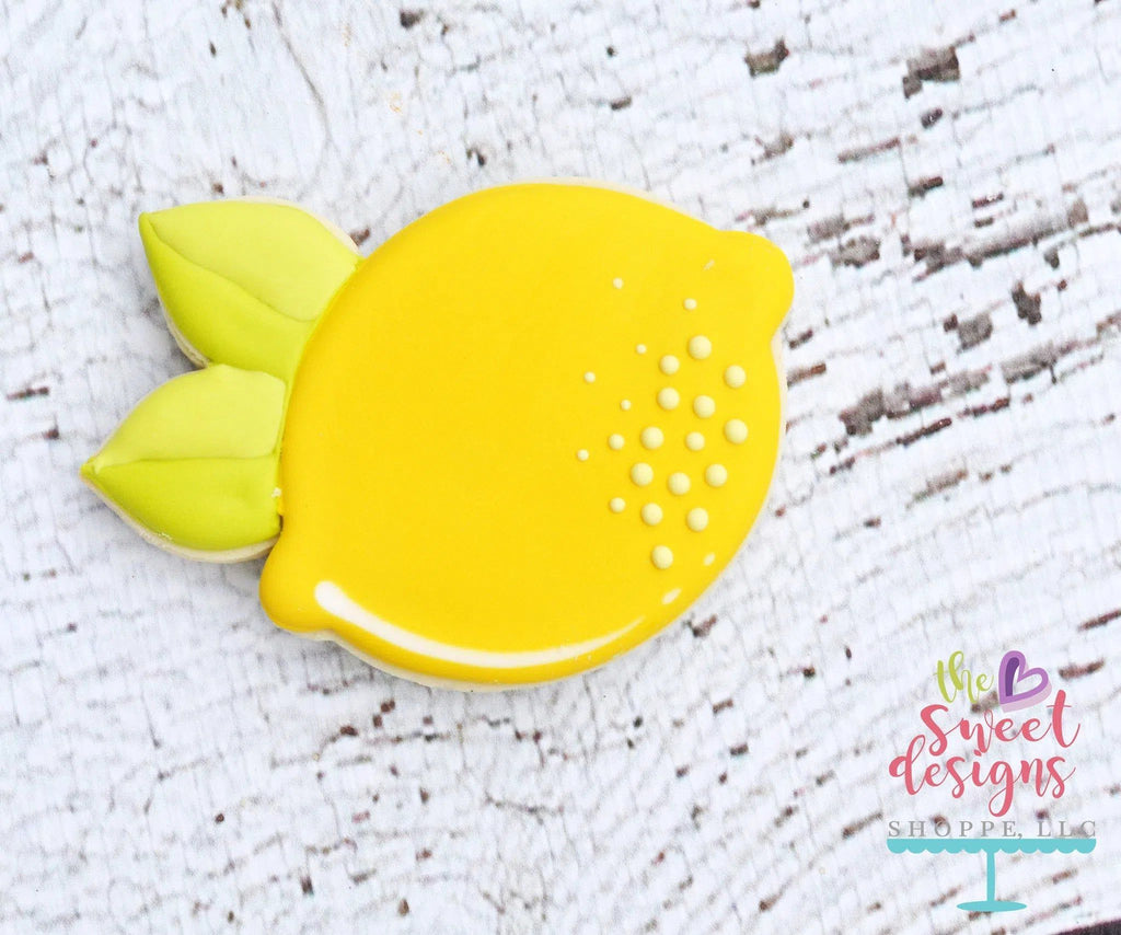 Cookie Cutters - Lemon with Leaves v2- Cookie Cutter - The Sweet Designs Shoppe - - ALL, beverage, beverages, Cookie Cutter, Food, Food and Beverage, Food beverages, fruit, fruits, lemonade, Promocode, store