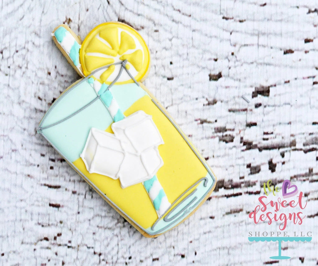 Cookie Cutters - Lemonade Glass v2- Cookie Cutter - The Sweet Designs Shoppe - TSDS - - ALL,beverages,Cookie Cutter,Food,Food and Beverage,Food beverages,fruit,fruits,Glass,lemonade,Promocode,Straw,Summer
