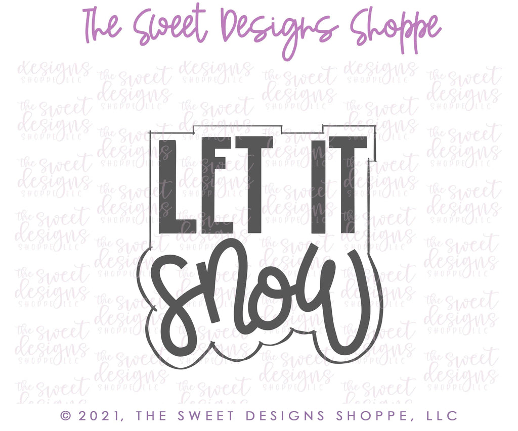 Cookie Cutters - LET IT Snow Modern Plaque - Cookie Cutter - Sweet Designs Shoppe - - ALL, Christmas, Christmas / Winter, Christmas Cookies, Cookie Cutter, home, Plaque, Plaques, PLAQUES HANDLETTERING, Promocode