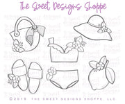 Cookie Cutters - Let's go Summer - Cookie Cutters Set - Set of 6 Cookie Cutters - The Sweet Designs Shoppe - TSDS - - Accesories,Accessories,accessory,ALL,beach,Clothing / Accessories,Cookie Cutter,fruity summer,Mini Sets,mother,mothers,Mothers Day,pool,pool party,Promocode,regular sets,set,STL,Summer,summer plaque
