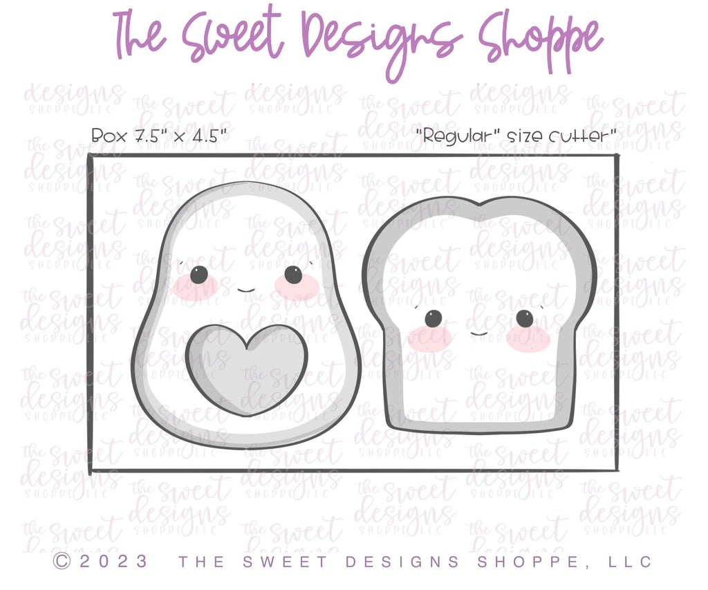 Cookie Cutters - Like Avocado & Toast Chubby Set - Set of 2 - Cookie Cutters - The Sweet Designs Shoppe - TSDS - - ALL,Cookie Cutter,Food,Food beverages,Fruits and Vegetables,Mini Sets,Plaque,Plaques,PLAQUES HANDLETTERING,Promocode,regular sets,set,valentine,valentines,Vegetable