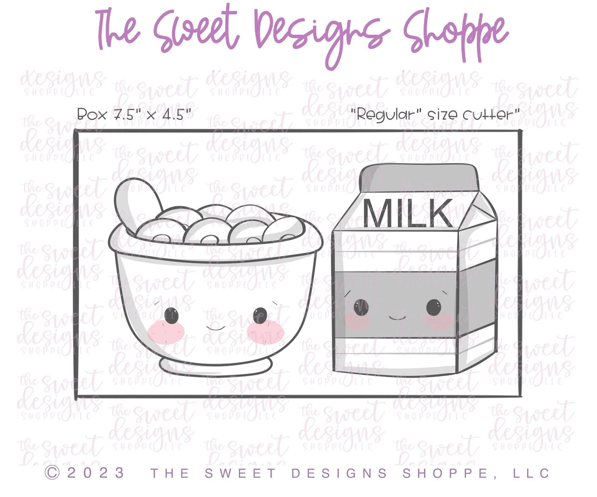 Cookie Cutters - Like Cereal & Milk - Set of 2 - Cookie Cutters - The Sweet Designs Shoppe - TSDS - - ALL,Cookie Cutter,Food,Food beverages,Fruits and Vegetables,Mini Sets,Plaque,Plaques,PLAQUES HANDLETTERING,Promocode,regular sets,set,valentine,valentines,Vegetable