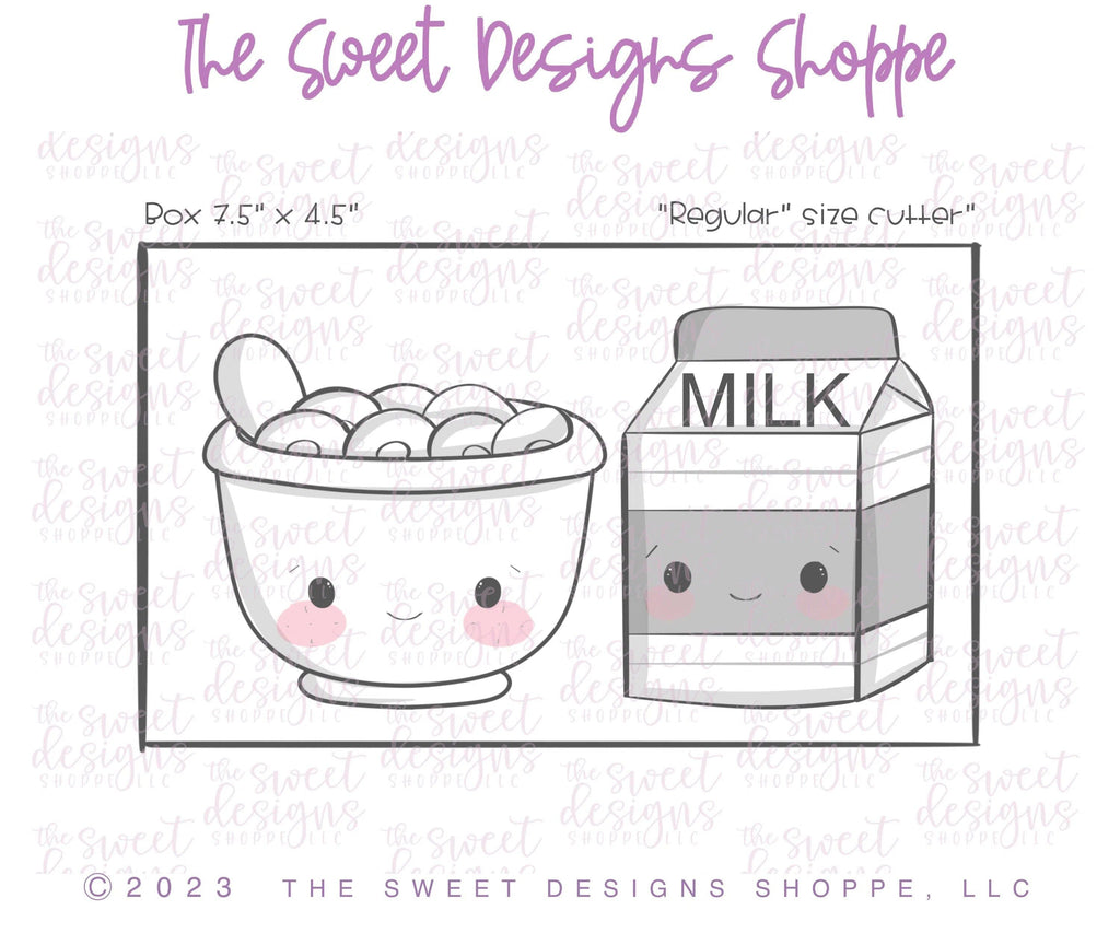 Cookie Cutters - Like Cereal & Milk - Set of 2 - Cookie Cutters - The Sweet Designs Shoppe - TSDS - - ALL,Cookie Cutter,Food,Food beverages,Fruits and Vegetables,Mini Sets,Plaque,Plaques,PLAQUES HANDLETTERING,Promocode,regular sets,set,valentine,valentines,Vegetable