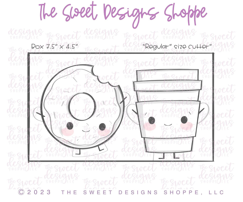 Cookie Cutters - Like Coffee and Donuts - Set of 2 - Cookie Cutters - The Sweet Designs Shoppe - TSDS - - ALL,Cookie Cutter,Food,Food beverages,Fruits and Vegetables,Mini Sets,Plaque,Plaques,PLAQUES HANDLETTERING,Promocode,regular sets,set,valentine,valentines,Vegetable