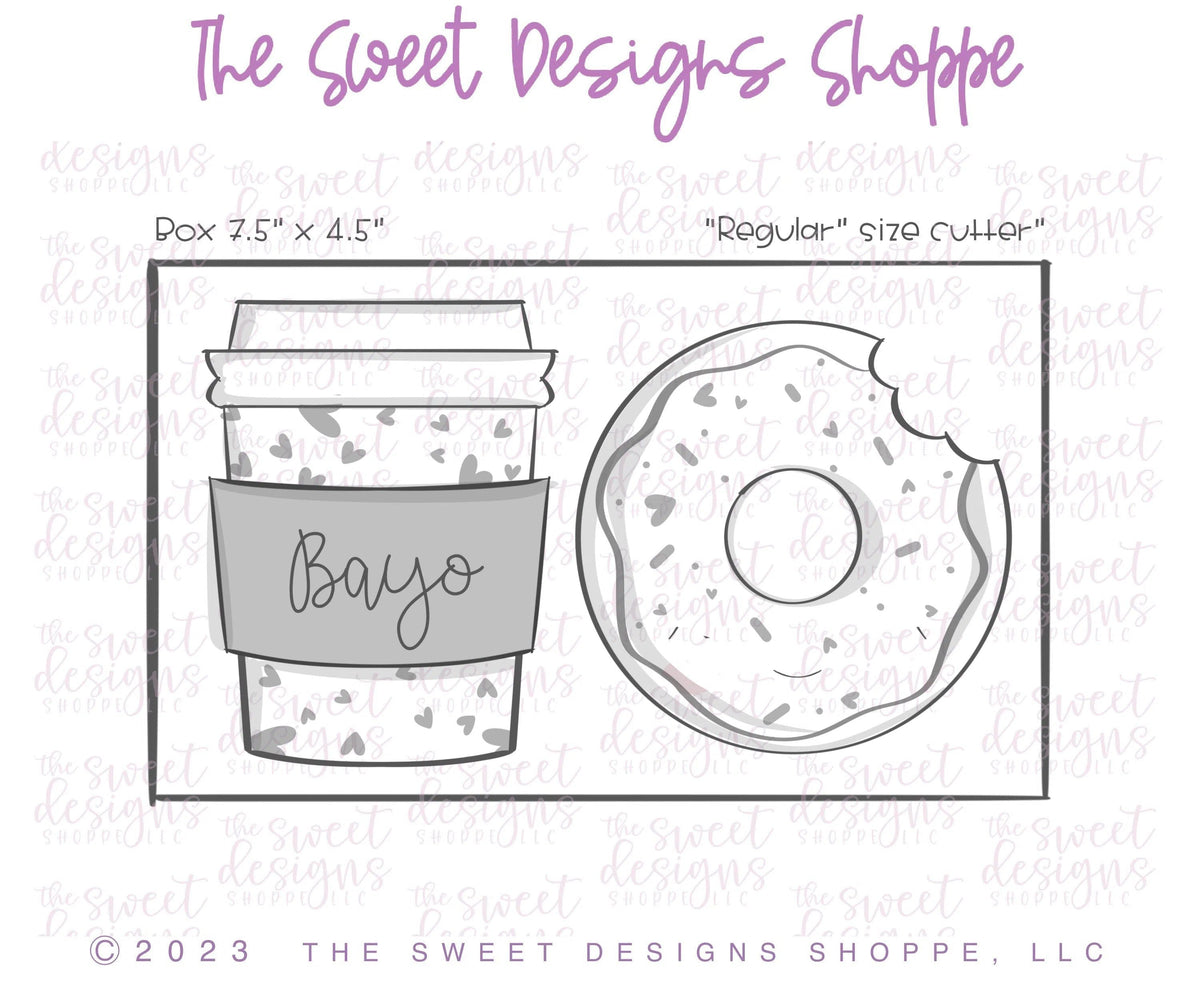 Cookie Cutters - Like Donut and Coffee - Set of 2 - Cookie Cutters - The Sweet Designs Shoppe - TSDS - - ALL,Cookie Cutter,Food,Food beverages,Fruits and Vegetables,Mini Sets,Plaque,Plaques,PLAQUES HANDLETTERING,Promocode,regular sets,set,valentine,valentines,Vegetable