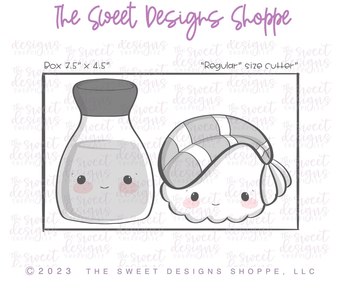 Cookie Cutters - Like Sushi & Soy Sauce Set - Set of 2 - Cookie Cutters - The Sweet Designs Shoppe - TSDS - - ALL,Cookie Cutter,Food,Food beverages,Fruits and Vegetables,Mini Sets,Plaque,Plaques,PLAQUES HANDLETTERING,Promocode,regular sets,set,valentine,valentines,Vegetable