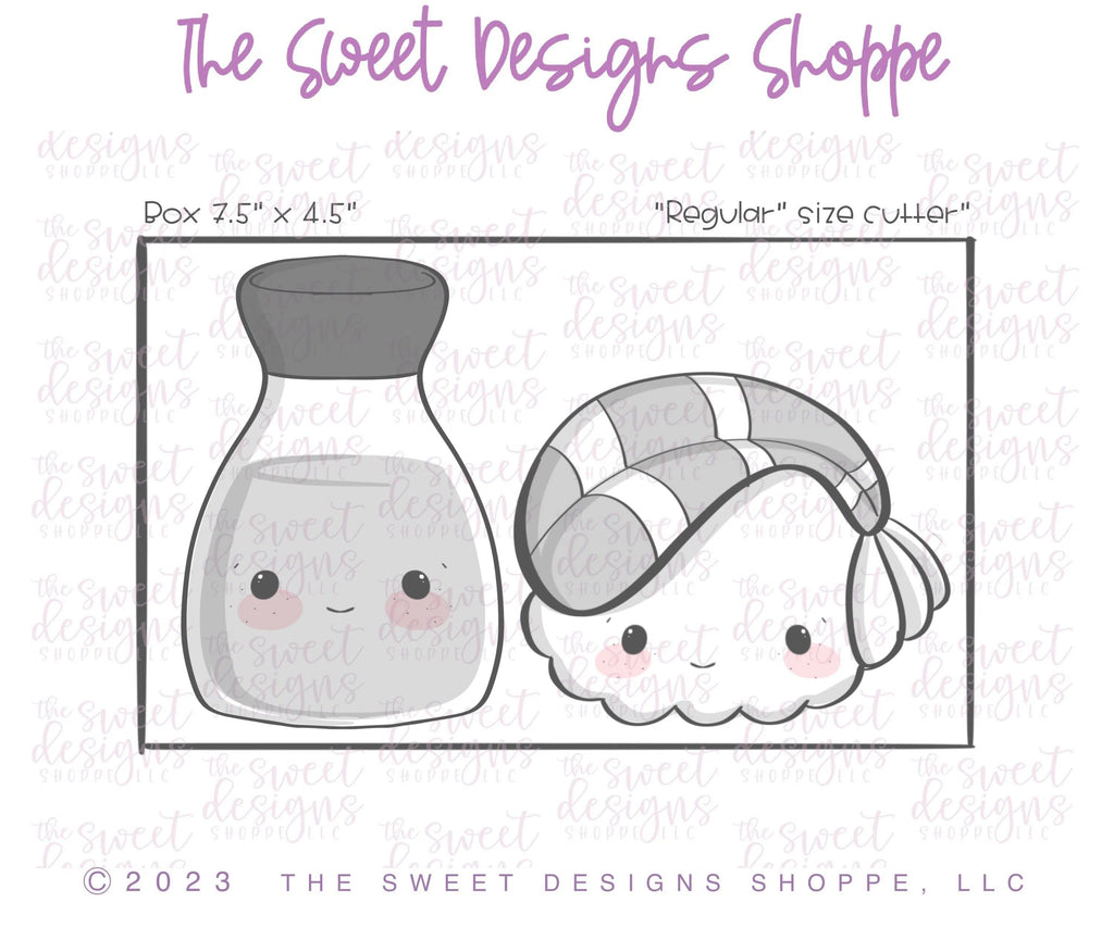 Cookie Cutters - Like Sushi & Soy Sauce Set - Set of 2 - Cookie Cutters - The Sweet Designs Shoppe - TSDS - - ALL,Cookie Cutter,Food,Food beverages,Fruits and Vegetables,Mini Sets,Plaque,Plaques,PLAQUES HANDLETTERING,Promocode,regular sets,set,valentine,valentines,Vegetable