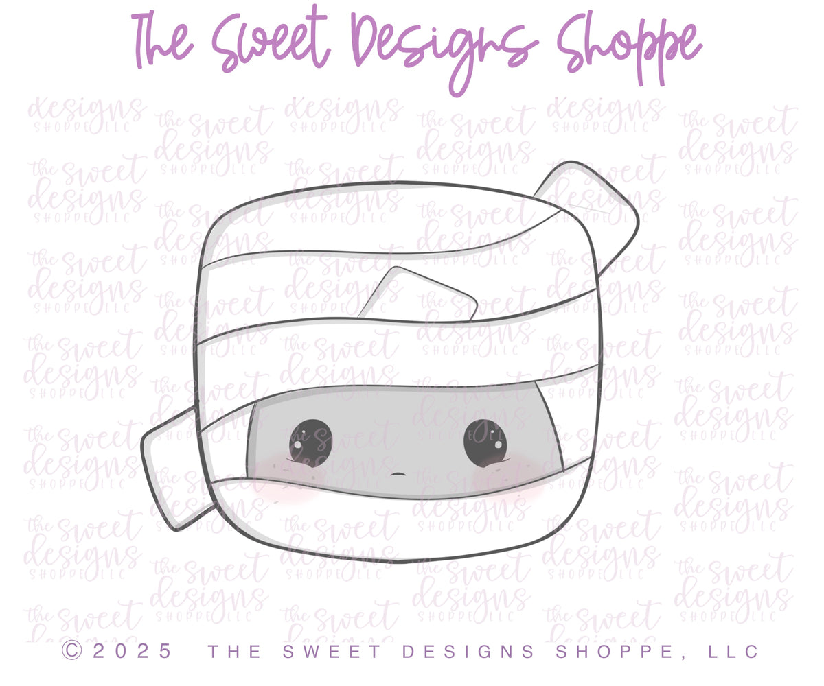Cookie Cutters - Lil' Mummy Face - Cookie Cutter - The Sweet Designs Shoppe - TSDS - - ALL,Cookie Cutter,halloween,happy halloween,Lil' Mummy face,mummy face,Promocode,STL