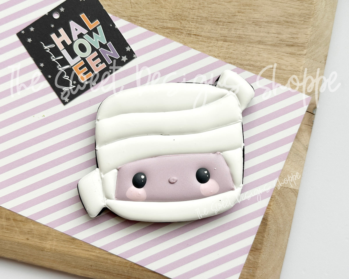 Cookie Cutters - Lil' Mummy Face - Cookie Cutter - The Sweet Designs Shoppe - TSDS - - ALL,Cookie Cutter,halloween,happy halloween,Lil' Mummy face,mummy face,Promocode,STL