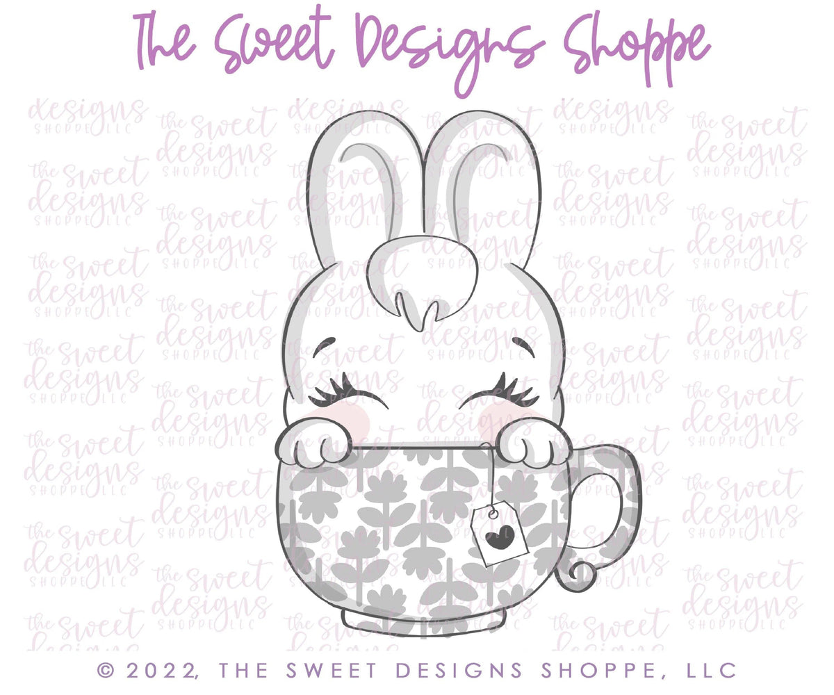 Cookie Cutters - Little Bunny in Mug- Cookie Cutter - The Sweet Designs Shoppe - TSDS - - ALL,Animal,Animals,Animals and Insects,beverage,beverages,Bunny,Cookie Cutter,Easter,Easter / Spring,Food and Beverage,Food beverages,Lady Milk Stache,Lady MilkStache,LadyMilkStache,mug,Promocode,STL