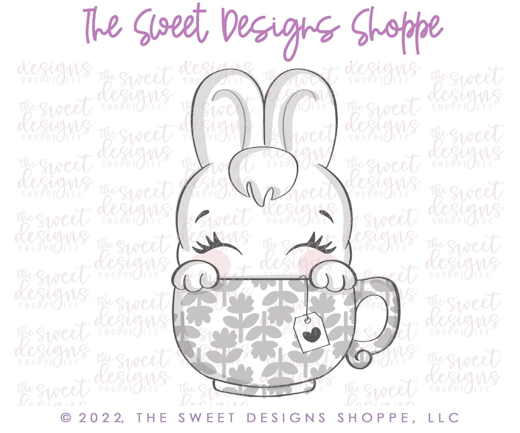 Cookie Cutters - Little Bunny in Mug- Cookie Cutter - The Sweet Designs Shoppe - - ALL, Animal, Animals, Animals and Insects, beverage, beverages, Bunny, Cookie Cutter, Easter, Easter / Spring, Food and Beverage, Food beverages, Lady Milk Stache, Lady MilkStache, LadyMilkStache, mug, Promocode