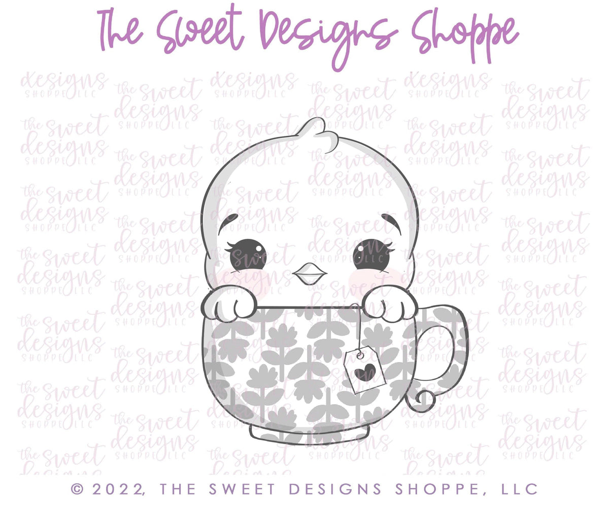 Cookie Cutters - Little Chick in Mug - Cookie Cutter - The Sweet Designs Shoppe - TSDS - - ALL,Animal,Animals,Animals and Insects,beverage,beverages,Chick,Cookie Cutter,Easter,Easter / Spring,Food and Beverage,Food beverages,Lady Milk Stache,Lady MilkStache,LadyMilkStache,mug,Promocode,STL