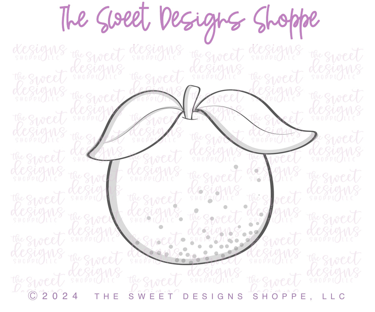 Cookie Cutters - Little Cutie with Two Leaves - Cookie Cutter - The Sweet Designs Shoppe - TSDS - - ALL,Baby,Baby / Kids,Cookie Cutter,Food,Food and Beverage,Food beverages,fruit,fruits,Mandarin,Orange,Promocode,STL,summer