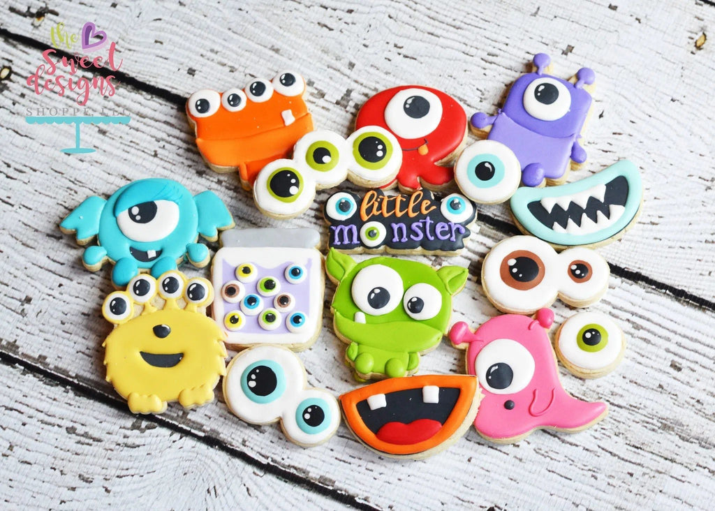 Cookie Cutters - Little Monster Plaque v2- Cookie Cutter - The Sweet Designs Shoppe - - ALL, Cookie Cutter, Customize, Fall / Halloween, halloween, Kids / Fantasy, monster, Plaque, Promocode, trick or treat, zombie, Zombies, Zombies and Monsters