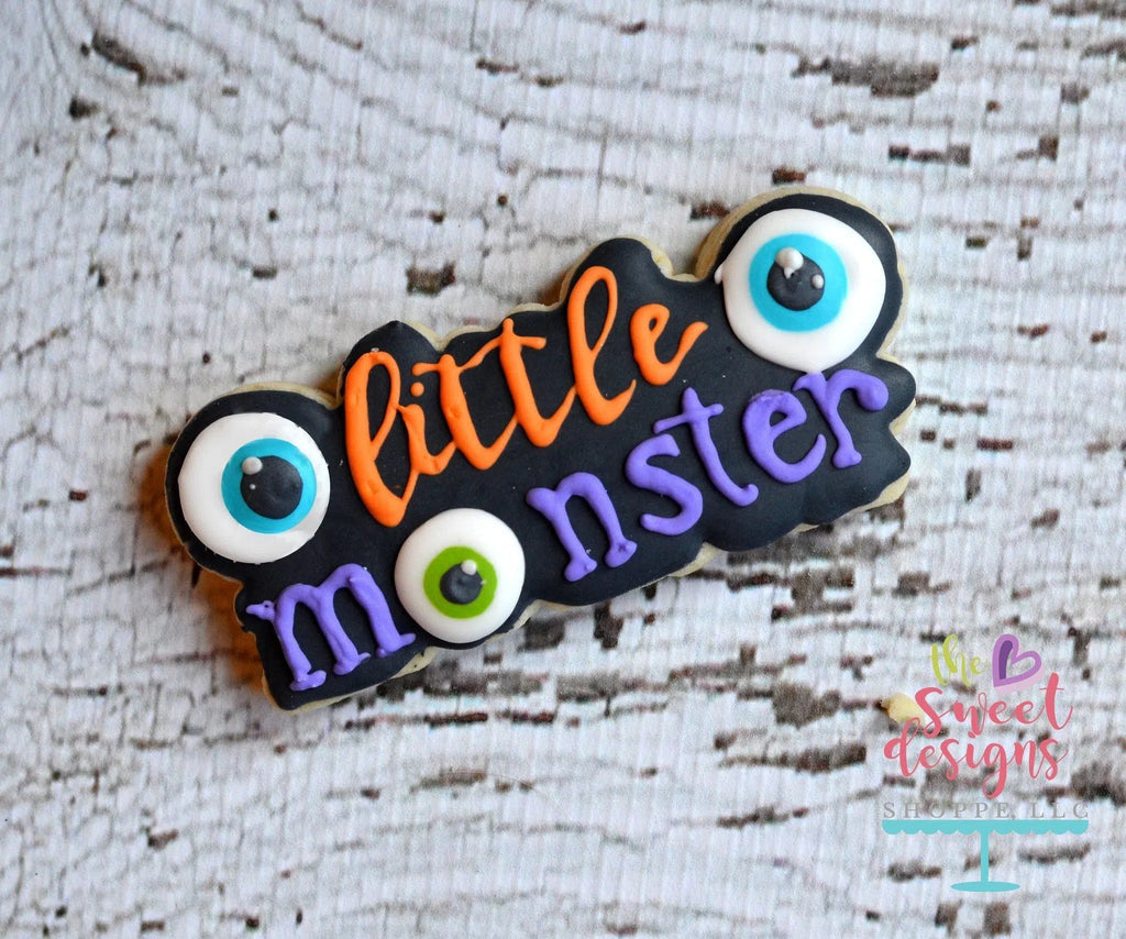 Cookie Cutters - Little Monster Plaque v2- Cookie Cutter - The Sweet Designs Shoppe - - ALL, Cookie Cutter, Customize, Fall / Halloween, halloween, Kids / Fantasy, monster, Plaque, Promocode, trick or treat, zombie, Zombies, Zombies and Monsters