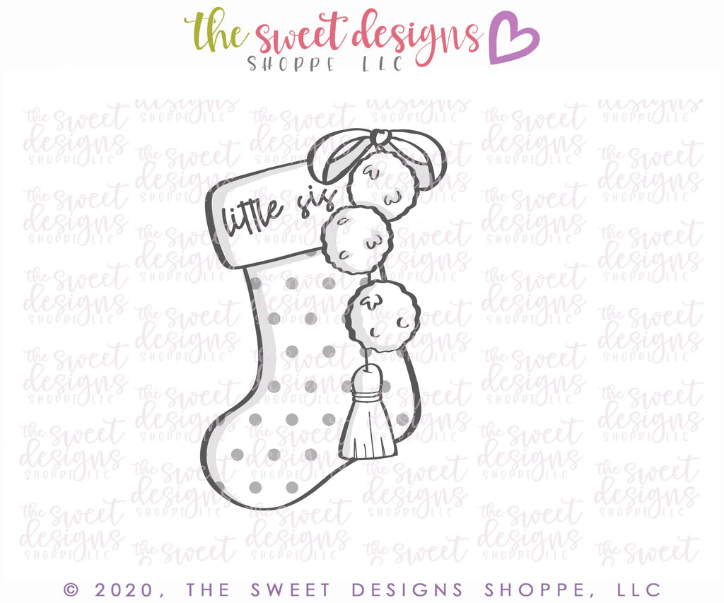 Cookie Cutters - Little Sis Stocking - Cookie Cutter - Sweet Designs Shoppe - - ALL, Christmas, Christmas / Winter, Christmas Cookies, Cookie Cutter, mom, mother, Promocode