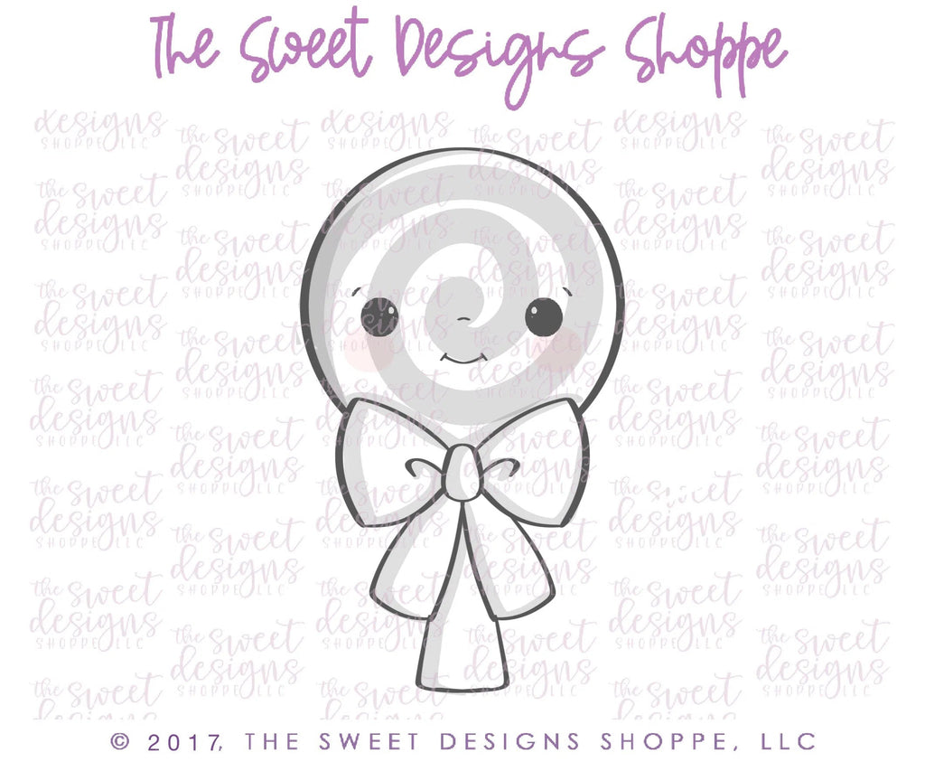 Cookie Cutters - Lollipop with Bow - Cookie Cutter - Sweet Designs Shoppe - - ALL, Birthday, Candy, Christmas, Christmas / Winter, Cookie Cutter, Customize, Fall / Halloween, Fall / Thanksgiving, Food, Food & Beverages, halloween, Party, Promocode, Sweets, trick or treat