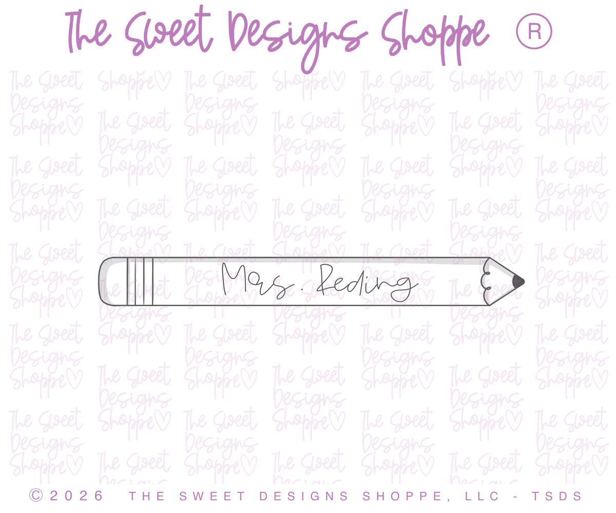 Cookie Cutters - Long and Thin Pencil - Cookie Cutter - The Sweet Designs Shoppe - TSDS - - ALL,back to school,BTS,Cookie Cutter,long and thin pencil,Pencil,Promocode,School,School / Graduation,school note,school supplies,STL,Teacher Appreciation
