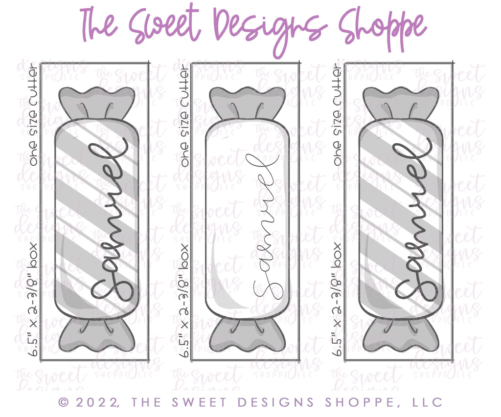 Cookie Cutters - Long Candy Plaque - Cookie Cutter - The Sweet Designs Shoppe - - ALL, Candy, Christmas, Christmas / Winter, Christmas Cookies, Cookie Cutter, new, Plaque, Plaques, PLAQUES HANDLETTERING, Promocode, STL