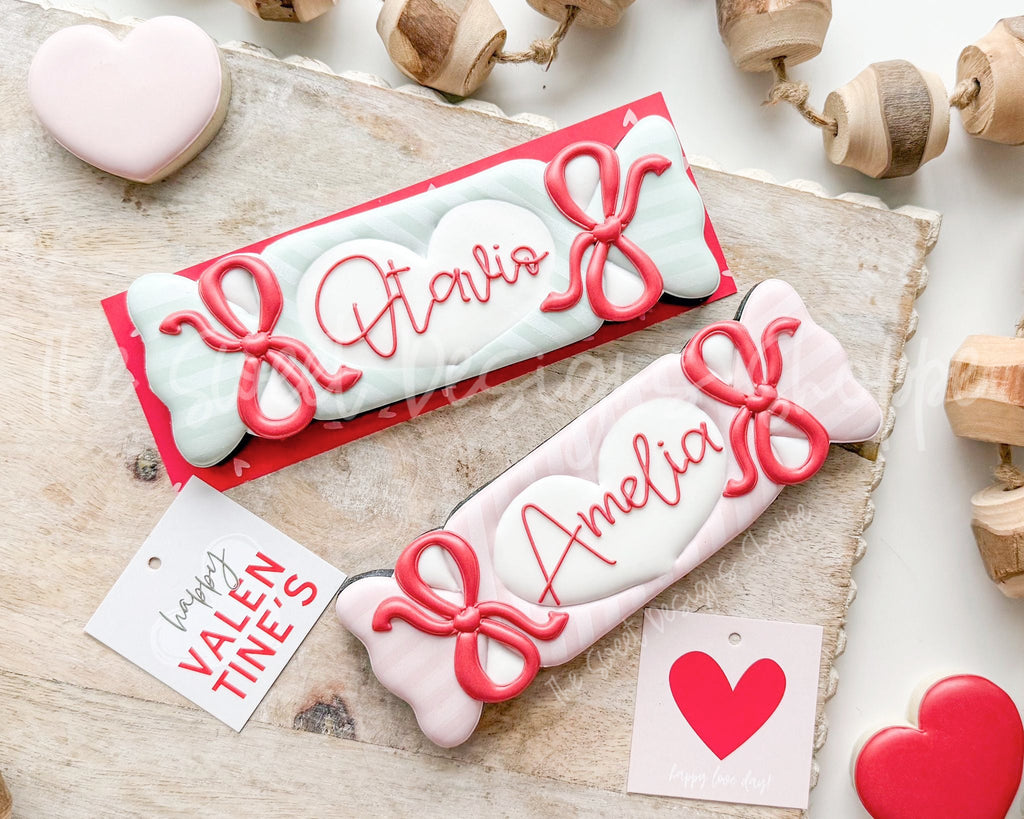 Cookie Cutters - Long Candy with Bow - Cookie Cutter - The Sweet Designs Shoppe - TSDS - - Advent Calendar,ALL,Candy,chocolate,Cookie Cutter,Promocode,School / Graduation,STL,Sweets,valentine,Valentine's