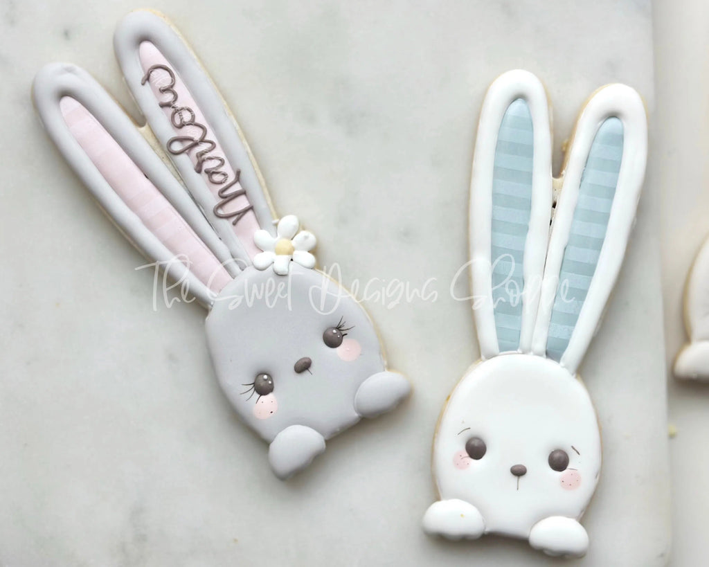 Cookie Cutters - Long Ears Bunny and Daisy Bunny Cookie Cutters Set - Set of 2 - Cookie Cutters - Sweet Designs Shoppe - Set of 2 - One Size( 6" High x 2" Wide) - ALL, Animal, Animals, Animals and Insects, bunny, Cookie Cutter, Easter, Easter / Spring, Mini Sets, Promocode, regular sets, set