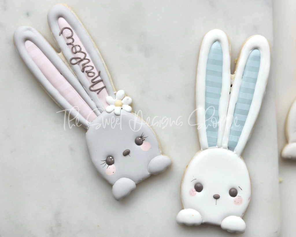 Cookie Cutters - Long Ears Bunny and Daisy Bunny Cookie Cutters Set - Set of 2 - Cookie Cutters - The Sweet Designs Shoppe - Set of 2 - One Size( 6" High x 2" Wide) - ALL, Animal, Animals, Animals and Insects, bunny, Cookie Cutter, Easter, Easter / Spring, Mini Sets, Promocode, regular sets, set