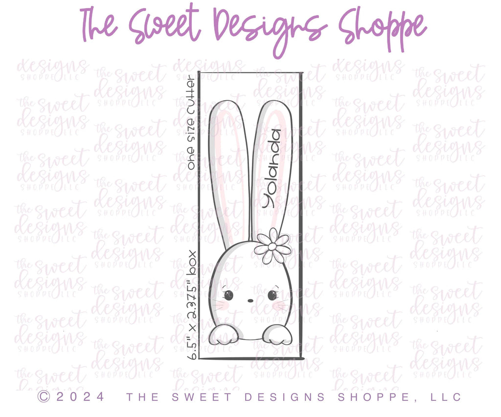 Cookie Cutters - Long Ears Bunny with Daisy- Cookie Cutters - Sweet Designs Shoppe - One Size( 6" High x 2" Wide) - ALL, Animal, Animals, Animals and Insects, bunny, bunny face, Cookie Cutter, Easter, Easter / Spring, Promocode